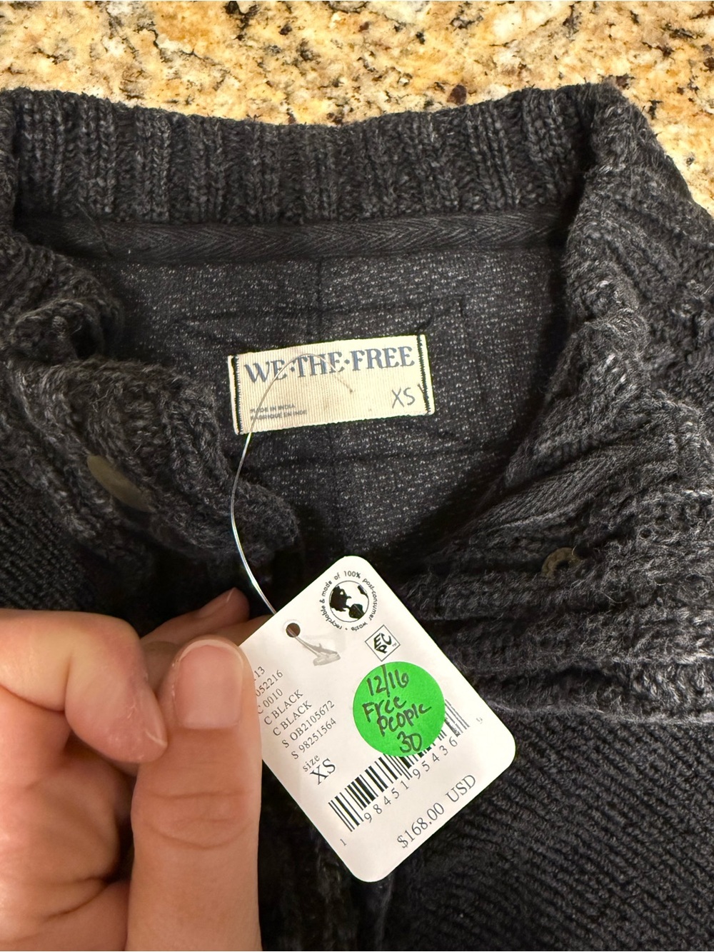 NWT Women’s We The Free Cute In This Cardi by Free People BLACK size XS - Picture 5 of 8